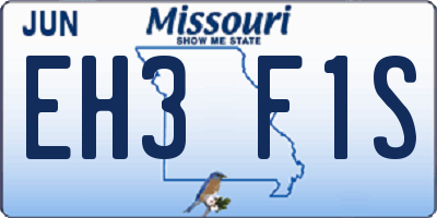 MO license plate EH3F1S
