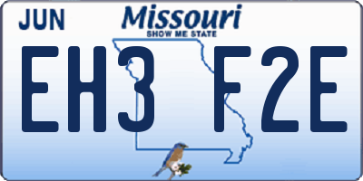 MO license plate EH3F2E