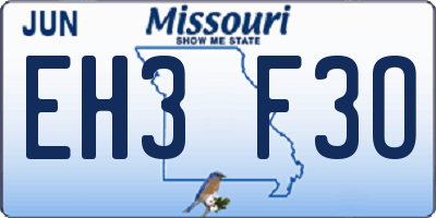 MO license plate EH3F3O