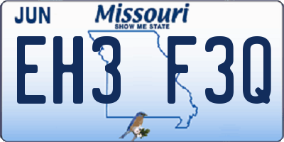 MO license plate EH3F3Q