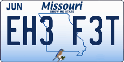 MO license plate EH3F3T