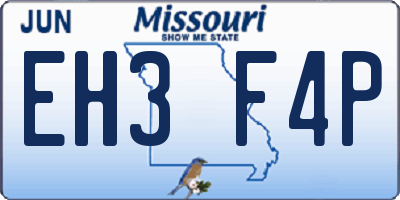 MO license plate EH3F4P