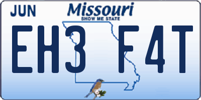 MO license plate EH3F4T