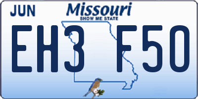MO license plate EH3F5O
