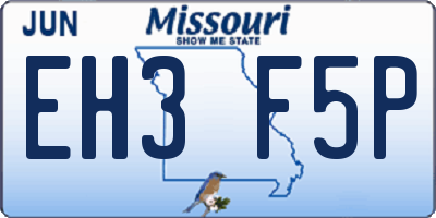 MO license plate EH3F5P