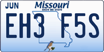 MO license plate EH3F5S