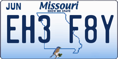 MO license plate EH3F8Y