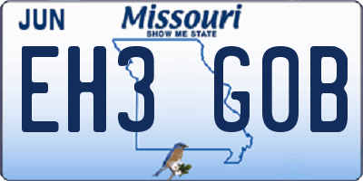 MO license plate EH3G0B