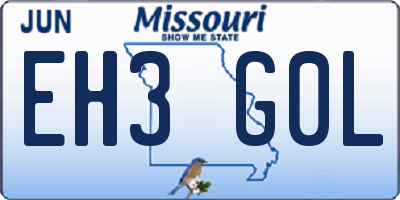 MO license plate EH3G0L