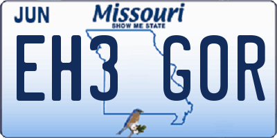 MO license plate EH3G0R