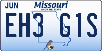 MO license plate EH3G1S
