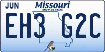 MO license plate EH3G2C