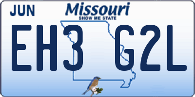 MO license plate EH3G2L