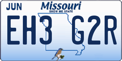 MO license plate EH3G2R