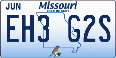 MO license plate EH3G2S