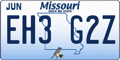 MO license plate EH3G2Z