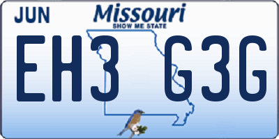 MO license plate EH3G3G