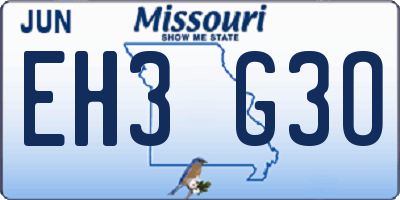 MO license plate EH3G3O