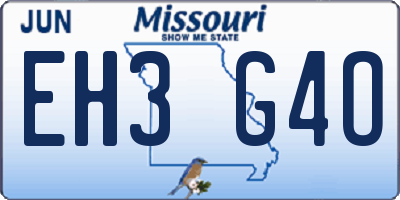 MO license plate EH3G4O
