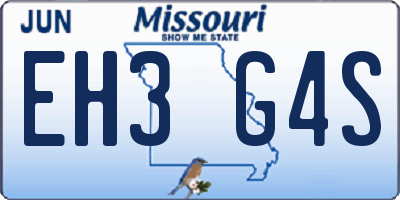 MO license plate EH3G4S