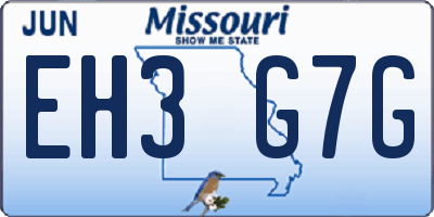 MO license plate EH3G7G