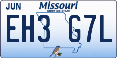 MO license plate EH3G7L