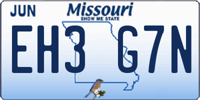 MO license plate EH3G7N