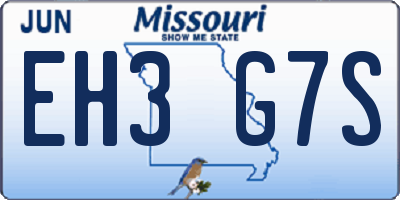 MO license plate EH3G7S