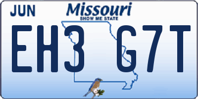 MO license plate EH3G7T