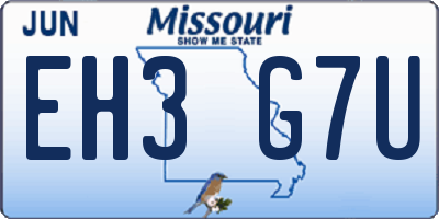 MO license plate EH3G7U
