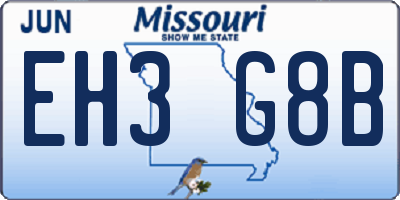 MO license plate EH3G8B