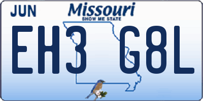 MO license plate EH3G8L