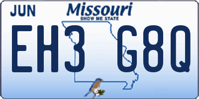 MO license plate EH3G8Q