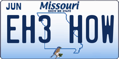 MO license plate EH3H0W