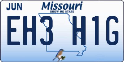 MO license plate EH3H1G