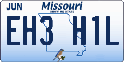 MO license plate EH3H1L