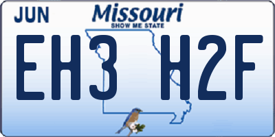 MO license plate EH3H2F