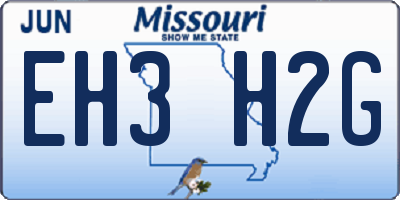 MO license plate EH3H2G