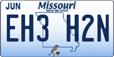 MO license plate EH3H2N