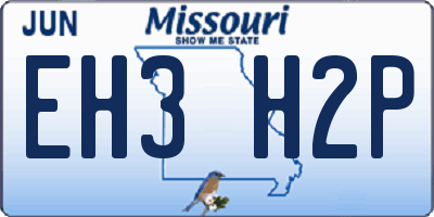 MO license plate EH3H2P