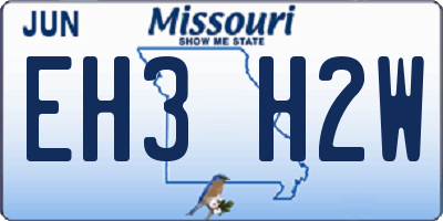 MO license plate EH3H2W