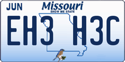 MO license plate EH3H3C