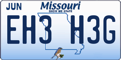 MO license plate EH3H3G