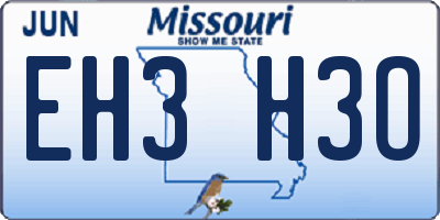 MO license plate EH3H3O