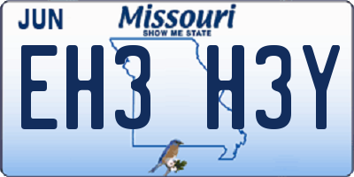 MO license plate EH3H3Y
