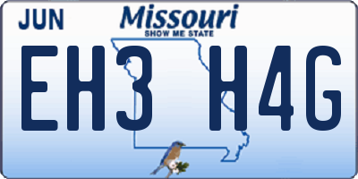 MO license plate EH3H4G
