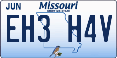 MO license plate EH3H4V