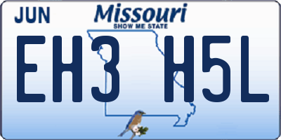 MO license plate EH3H5L