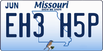 MO license plate EH3H5P