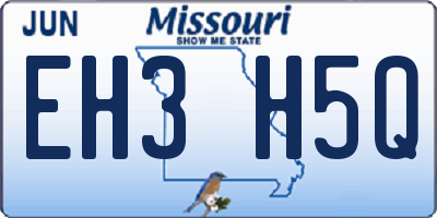 MO license plate EH3H5Q